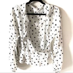 Free people peplum ruffle wrap top